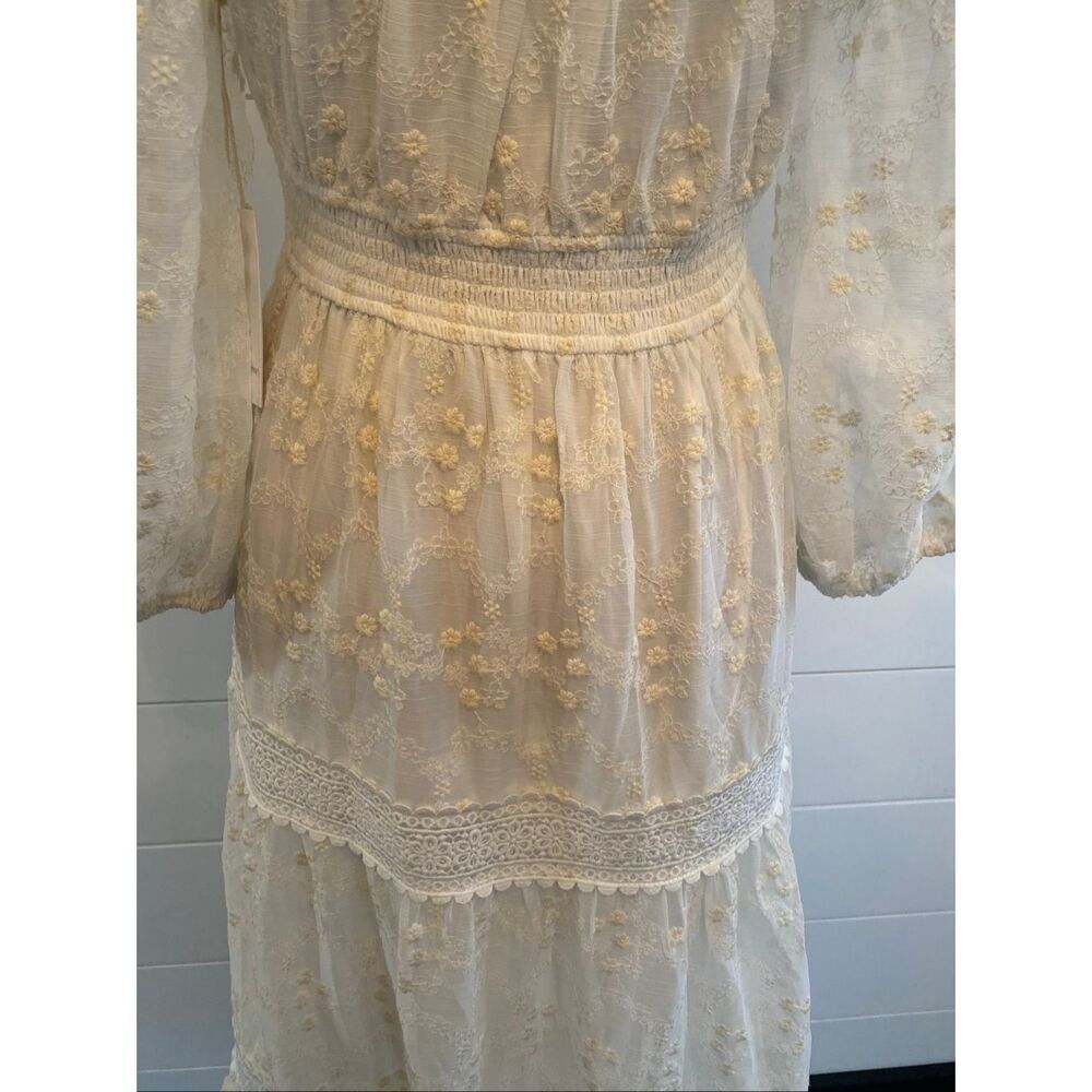A Collective Story Peasant Boho Tiered Maxi Dress White size Small NWT - Picture 13 of 16